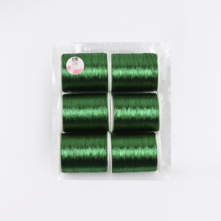 Metallized thread, 91 ± 1 m, 6 pcs, green color-2