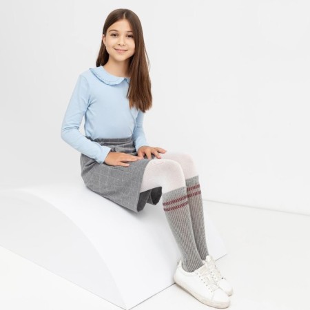 Pantyhose children, color gray melange /white, height 116-122-1