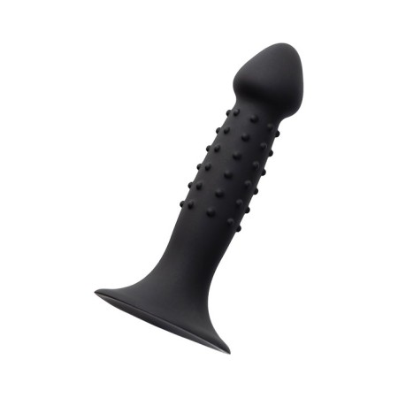 Anal phallimitator A-Toys Spikn, silicone, black color, 14 cm-4