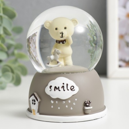 Souvenir Polystone Water Ball Light "Bear with a scarf on the neck" mix d = 6.5 cm 9x7x7 cm-3