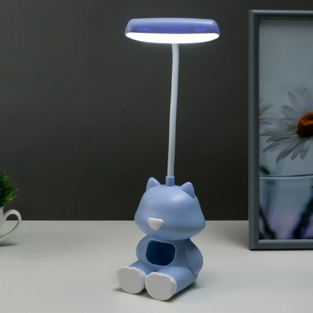 Table lamp "Kitten" Led 2 W USB AKB Blue 8x8.5x28 cm Risalux-1