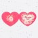 Valentine's postcard double "With love!" Flowers, raspberry background