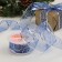 Kapron tape with metal thread "monogram", 38 mm × 2.7 ± 0.5 m, blue/silver color