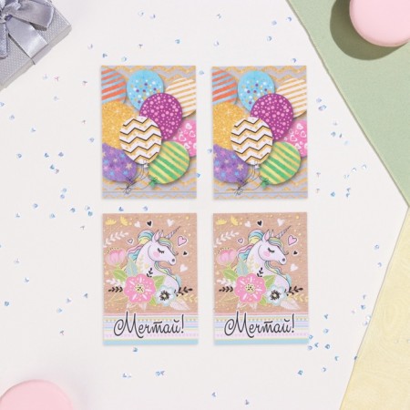 Set of mini -postcard "wishes - 1" craft, 40 pieces, 5 x 7 cm-6