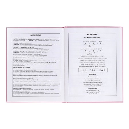 School diary for grades 1-11, "pink", covered paper cover, solid binding cardboard 7BC, matte lamination, universal cheat sheet, 48 sheets, block 65g/m2-9