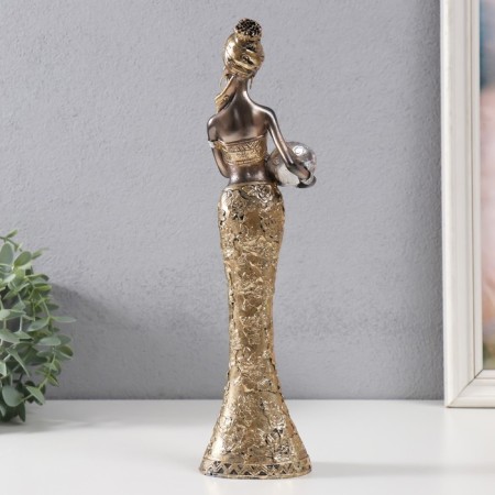 Souvenir Polystone "African in a gold suit with a jug" 8.3x6x33 cm-2