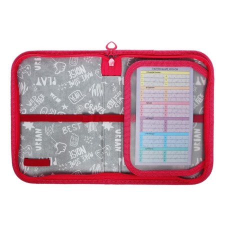 Penal 1 section 130 x 190 x 30 mm, with a folding bar, textile, onyx PCT 07-20 "Bright logo" 70624-4