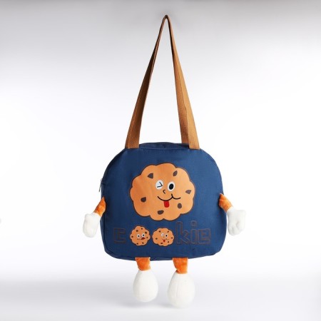 Youth bag with a zipper, blue color
