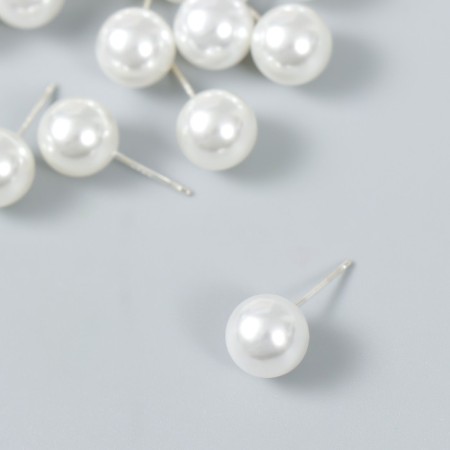 Decor for creativity plastic "Pearls with a pin" 1x1 cm set 20 pcs-1