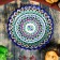 Plate of the Rishtan ceramics "Flowers", blue, embossed, 23 cm