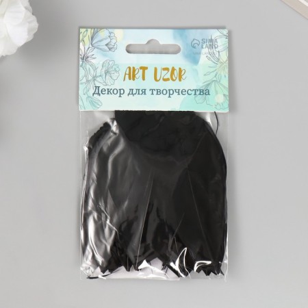Decorative goose feature "Black" in the shape of a sheet set 40 pcs h = 5-7 cm-3