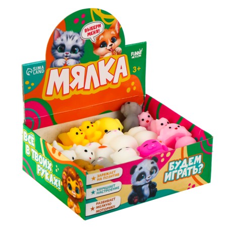 Magnel- Antistress "Fun", animals mix, in showbox-8