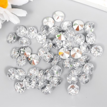 Decor for creativity plastic "Rhinestones. Transparent" set 50 pcs d = 1.2 cm-1