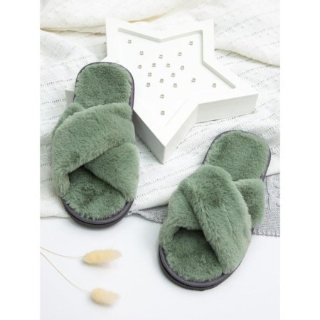 Slippers Women's Cross open nose, size 36-38, emerald color