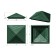 PPK cap to a fence column, 1.5 × 1.5 bricks, 39 × 39 × 4.3 cm, green, “flexible tile”