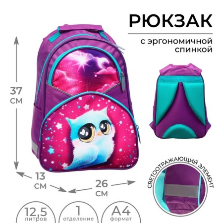 School backpack, 37 x 26 x 13 cm, ergonomic back, Calligrata Ac