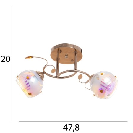 Arden chandelier 2x40W E27 Gold Model: 2600551-4
