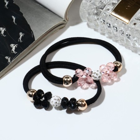 Hair gum "Baronet" (set 2 pcs) Crystal, mix-1