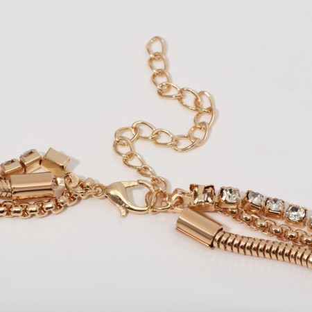 Pendant "chain" inspiration, 3 threads, color gold, 57 cm-2
