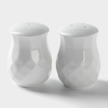 Set for spices ceramic "esthete. Gerda ", 2 subjects: Solonka, List, White Color