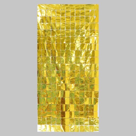 Festive curtain holography 100*200 cm., Golden color