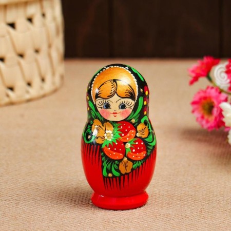 Nesting doll "handkerchief", 5 doll, 10-13 cm, manual painting-3