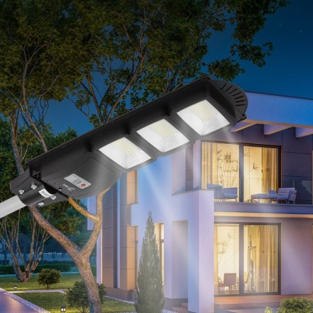 Console lamp era on a sunny battery with a motion sensor -ip65, 60W, 1000lm, 5000k, black-14