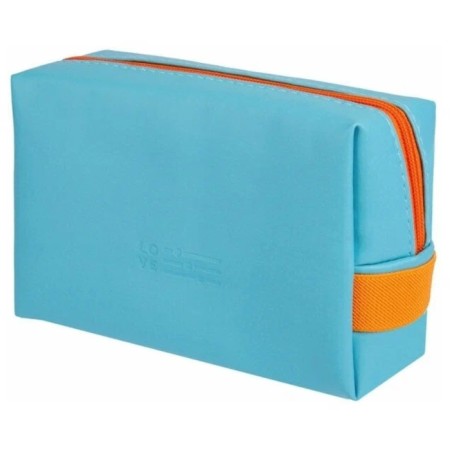 Cosmetic bag, 16.5x7x11 cm, turquoise-orange