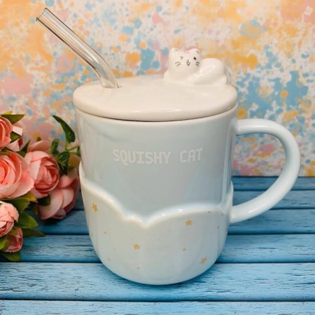 Lenardi mug, with a lid and a tube, 400 ml-1