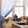 A set of curtains d/kitchen with the sequence "Christmas evening" 145x180cm-2 pcs., 100% p/e