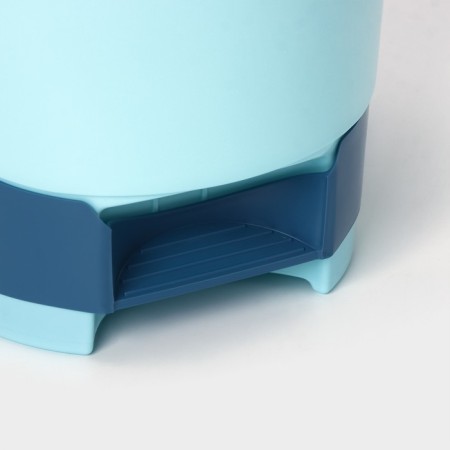 Garbage bucket, 10 l, with pedal, blue color-1