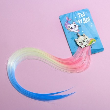 Hair clips, colored strand "You are a miracle!"-1