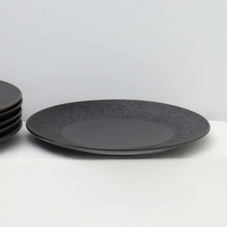 A set of plates of lunch porcelain Magistro Lofty, 6 objects: D = 26.7 cm, black color-2