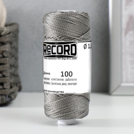 Thread twisted PP 3PR d = 1.1mm (100, black, ser, beige, c4 "set 3 pcs)-1