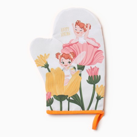 Set of kitchen. Dolyana "Spring": mittens 20x28 cm, severity 17x17 cm, 35% HL, 65% PE-1