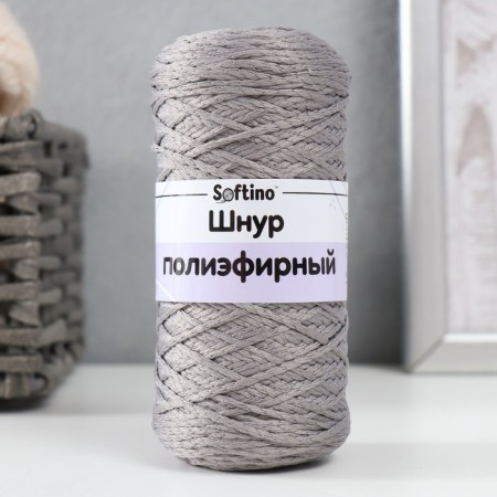 Knitting cord 100% polyester 1mm 200m/75 ± 10g (15-gray)-3