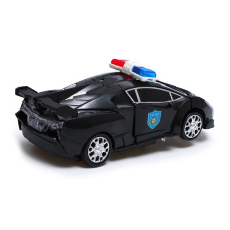 The “Police” robot, transforms, light and sound effects, works from batteries-6
