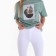 Women's jeans shortened, white color, size 46 (30)