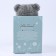 Soft toy "Little Friend", New Year's bear with a green scarf, dark gray color