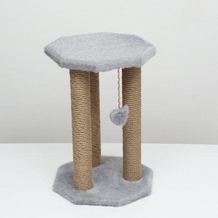 Rotonda clawberry with a toy, jute 35 x 35 x 50 cm, gray-2