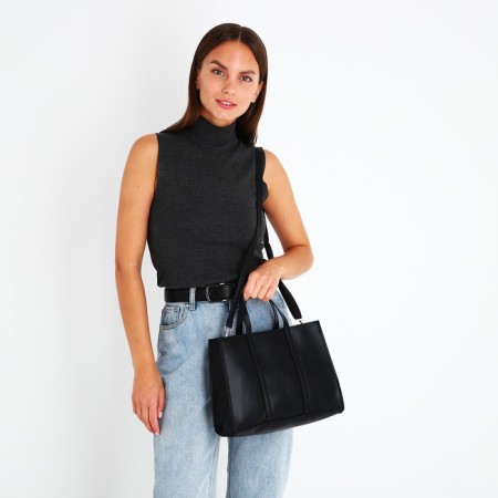 Bag Female Tout with zipper, black color-7