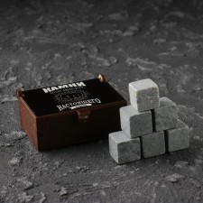 Камни для виски "Камни настоящего", в шкатулке с магнитом, натуральный стеатит, 6 шт