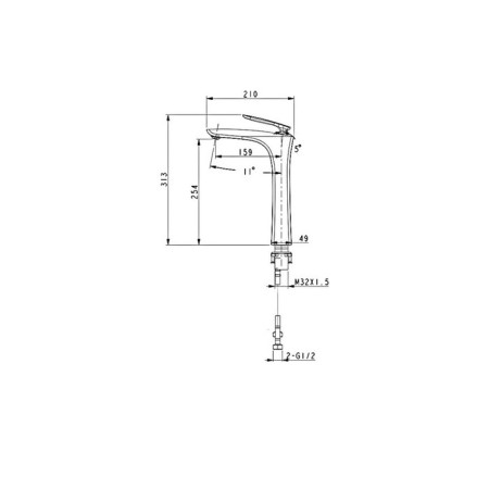 Timo Helmi 4011/00-16 F sink mixer-2