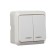 Luazon Lighting "League" switch, 10 A, 2 keys, invoices, with backlight, white