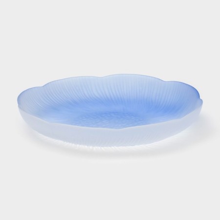 Black dining plate "Lotus", d = 19.5 cm, blue color