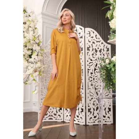 Female dress, size 54, mustard color-4