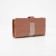 Women's wallet on the button, pink color