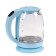 Electric kettle KitFort KT-640-1, glass, 1.7 l, 2200 watts, backlight, blue