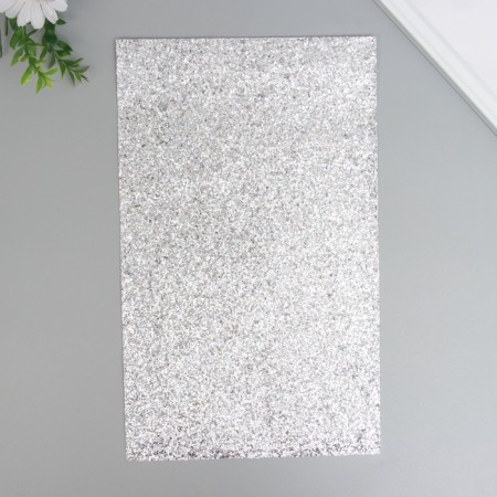 Liszt for creativity claims. Kozh "Large sparkles" silver sheet 33x20 cm thick 0.84 mm-1