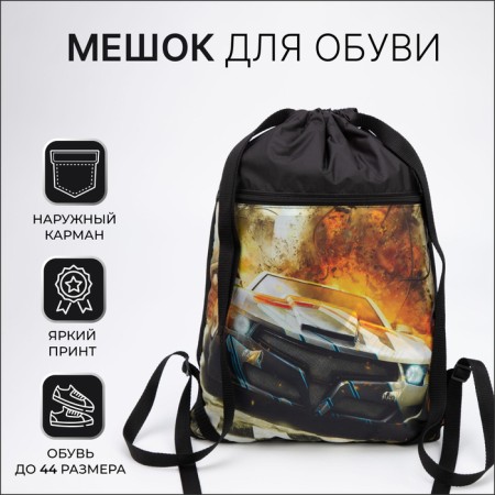 Back for shoes on the lace, Sacvoyage, external pocket, black color